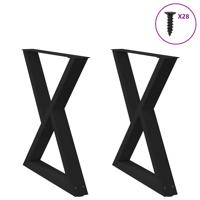 Eettafelpoten 2 st 70x(72-73,3) cm staal zwart Eettafelpoten 2 st 70x(72-73,3) cm staal zwart