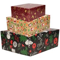 6x Rollen Kerst inpakpapier/cadeaupapier 2,5 x 0,7 meter