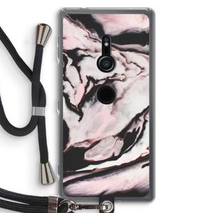 Roze stroom: Sony Xperia XZ2 Transparant Hoesje met koord