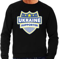 Oekraine / Ukraine schild supporter sweater zwart voor heren - thumbnail