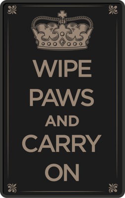 Vinyl tapijt dieren wipe paws and carry on