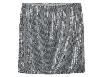 esmara Dames minirok met pailletten (Zilver, M (40/42))