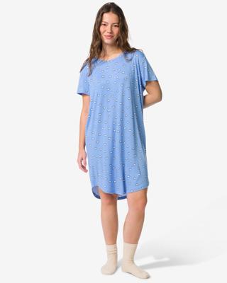 HEMA Damesnachthemd Flair micro hartjes blauw (blauw)