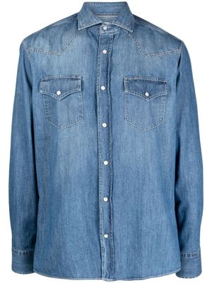 Brunello Cucinelli chemise en jean à boutonnière - Bleu