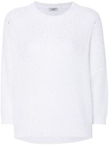 Peserico pull en maille à sequins - Blanc