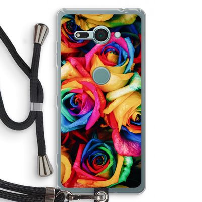 Neon bloemen: Sony Xperia XZ2 Compact Transparant Hoesje met koord