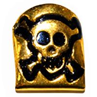 Gouden tand met doodshoofd - piraat - carnaval artikel - plastic