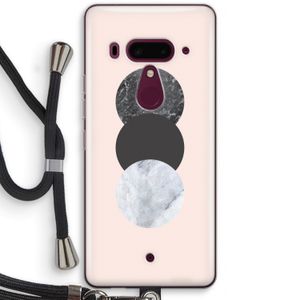 Marmeren cirkels: HTC U12+ Transparant Hoesje met koord