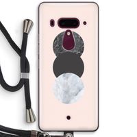 Marmeren cirkels: HTC U12+ Transparant Hoesje met koord