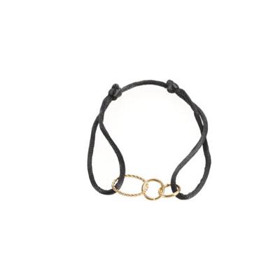 Go Dutch Label Armband 3 Ringen Goud/Zwart