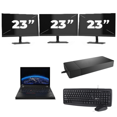 Lenovo ThinkPad P53 - Intel Core i7-9e Generatie - 15 inch - 8GB RAM - 256GB SSD - Windows 11 Home + 3x 23 inch Monitor Lenovo ThinkPad P53 - Intel Core i7-9e Generatie - 15 inch - 8GB RAM - 256GB SSD - Windows 11 Home + 3x 23 inch Monitor