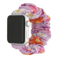 Apple Watch Nylon Scrunchie Band - Bloemen Roze - 38, 40, 41 & 42mm - ML Apple Watch Nylon Scrunchie Band - Bloemen Roze - 38, 40, 41 & 42mm - ML