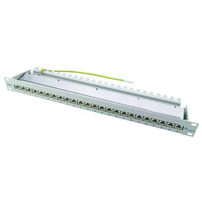 Telegärtner 100007017 24 poorten Netwerkpatchpaneel 483 mm (19) CAT 6A 1 HE Grijs-wit (RAL 7035) Ingericht