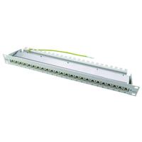 Telegärtner 100007017 24 poorten Netwerkpatchpaneel 483 mm (19) CAT 6A 1 HE Grijs-wit (RAL 7035) Ingericht
