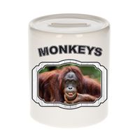 Dieren liefhebber gekke orangoetan spaarpot - apen cadeau - thumbnail