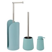 5Five Badkamer accessoires set - ijsblauw - zeeppompje/rollenhouder/wc-borstel