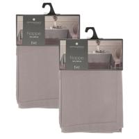 Atmosphera Tafelkleed - 2x - grijs - katoen - 240 x 140 cm - rechthoek - tafellaken