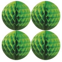 Papieren kerstballen - 4x - groen - 10 cm - kerstversiering