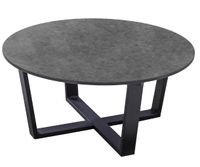 Teeburu coffee table 75x35cm. alu black/concrete - Yoi