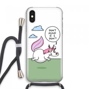 Unicorn: iPhone XS Max Transparant Hoesje met koord