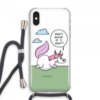 Unicorn: iPhone XS Max Transparant Hoesje met koord