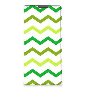 Motorola Edge 30 Pro Hoesje met Magneet Zigzag Groen