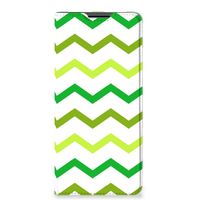 Motorola Edge 30 Pro Hoesje met Magneet Zigzag Groen