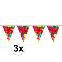 3x 95e verjaardag slingers / vlaggenlijnen 10m - thumbnail