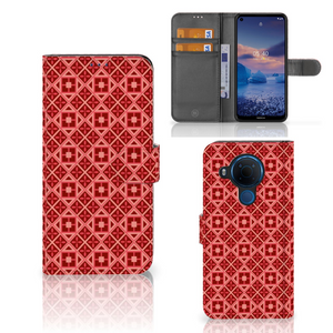 Nokia 5.4 Telefoon Hoesje Batik Rood