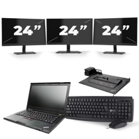 Lenovo ThinkPad L530 - Intel Core i5-3e Generatie - 15 inch - 8GB RAM - 240GB SSD - Windows 10 + 3x 24 inch Monitor