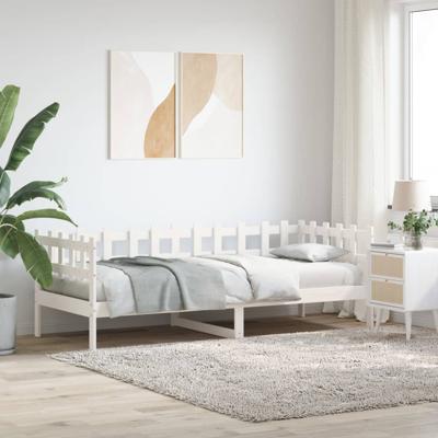 Slaapbank zonder matras 80x200 cm massief grenenhout wit