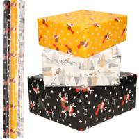 Luxe Kerst inpakpapier - cadeaupapier - 3 verschillende prints - 9x rollen - 250 x 70 cm Luxe Kerst inpakpapier - cadeaupapier - 3 verschillende prints - 9x rollen - 250 x 70 cm