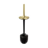 Flat reserve toiletborstel met goud geborsteld PVD greep - thumbnail
