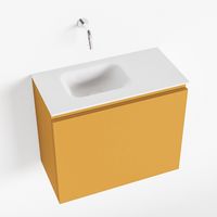 Toiletmeubel Mondiaz Olan | 60 cm | Meubelkleur Ocher | Lex wastafel Talc Links | Zonder kraangat