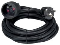 Perel verlengkabel 5 meter, zwart, voor België