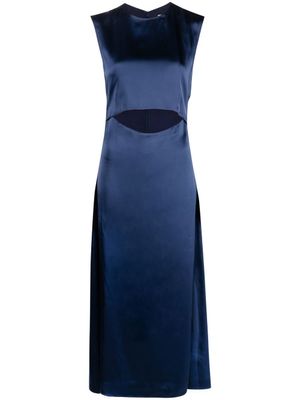 LouLou de Saison robe satinée Copan à coupe mi-longue - Bleu