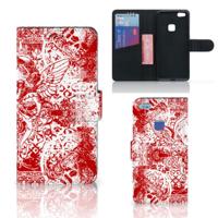 Telefoonhoesje met Naam Huawei P10 Lite Angel Skull Rood