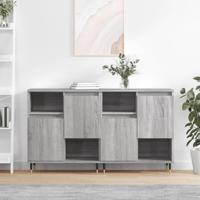Dressoirs 2 st bewerkt hout grijs sonoma eikenkleurig