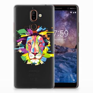 Nokia 7 Plus Telefoonhoesje met Naam Lion Color