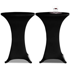 VidaXL Statafelhoezen 2 st stretch ø80 cm zwart