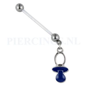 Navelpiercing zwangerschap speen blauw