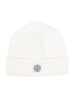 Stone Island Junior bonnet en coton à patch logo - Blanc