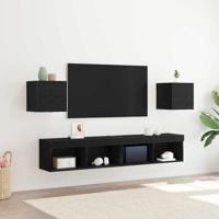 TV-kast 2 pcs Zwart 30.5 x 30 x 30 cm Bewerkt hout