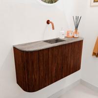 Toiletmeubel Mondiaz Joya Dlux | 83.2 cm | Meubelkleur Ruby | Faye wastafel Oza Wasbak Midden | Zonder kraangat(en)