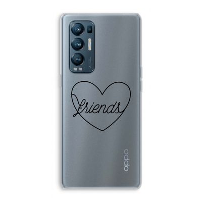 Friends heart black: Oppo Find X3 Neo Transparant Hoesje