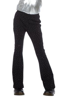 Party glitter broek zwart flared kind