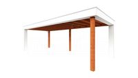 Buitenverblijf Verona 750x335 cm - Plat dak model links- Plat dak- Onbehandeld lariks Douglas hout- Trendhout