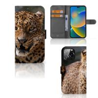 iPhone 14 Pro Max | Telefoonhoesje | Met pasjeshouder | Luipaard
