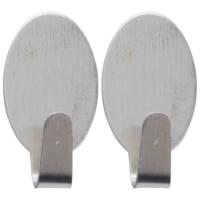 Excellent houseware handdoek haakjes - Zelfklevend - rvs - haken - 12x stuks