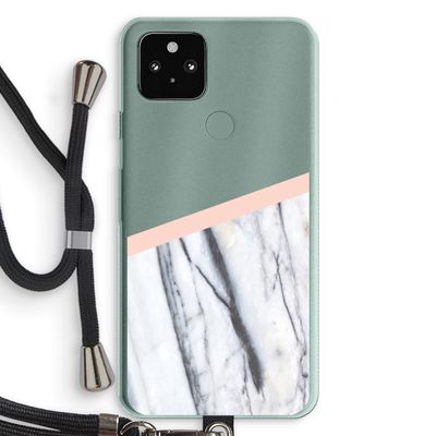 A touch of peach: Pixel 5a 5G Transparant Hoesje met koord